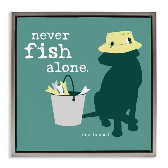 Stupell Industries Farmhouse Gray Floating Frame Canvas Art, 25 x 25, by Dog Is Good