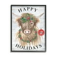 thumbnail image 1 of Stupell Industries Farmhouse Holiday Cow Holiday Painting Black Framed Art Print Wall Art, 16 x 20, 1 of 9