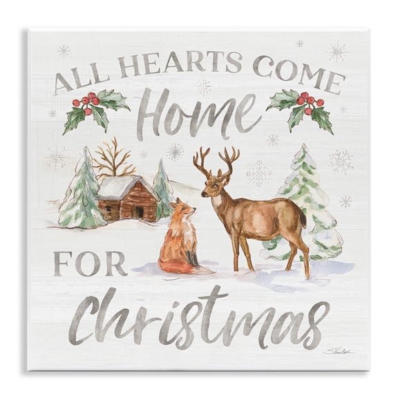 Stupell Industries Farmhouse Home For Christmas Phrase Wall Plaque Art, 12 x 12, by Silvia Vassileva