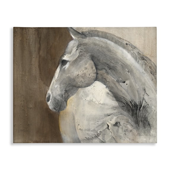 Stupell Industries Farmhouse Horse Portrait Looking Back Canvas Art, 20 x 16, by Albena Hristova