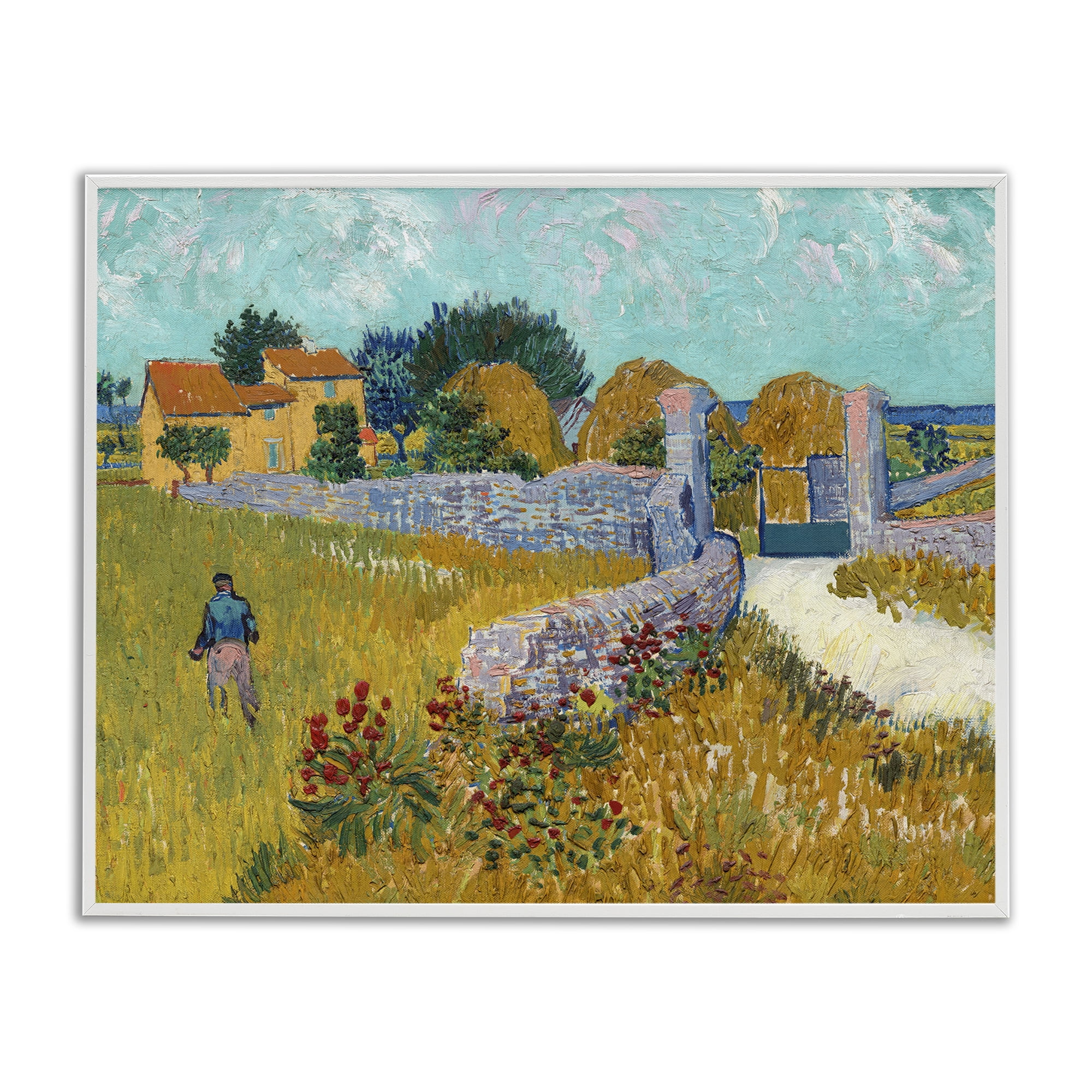 Stupell Industries Farmhouse In Provence White Framed Giclee Art, design by Vincent Van Gogh
