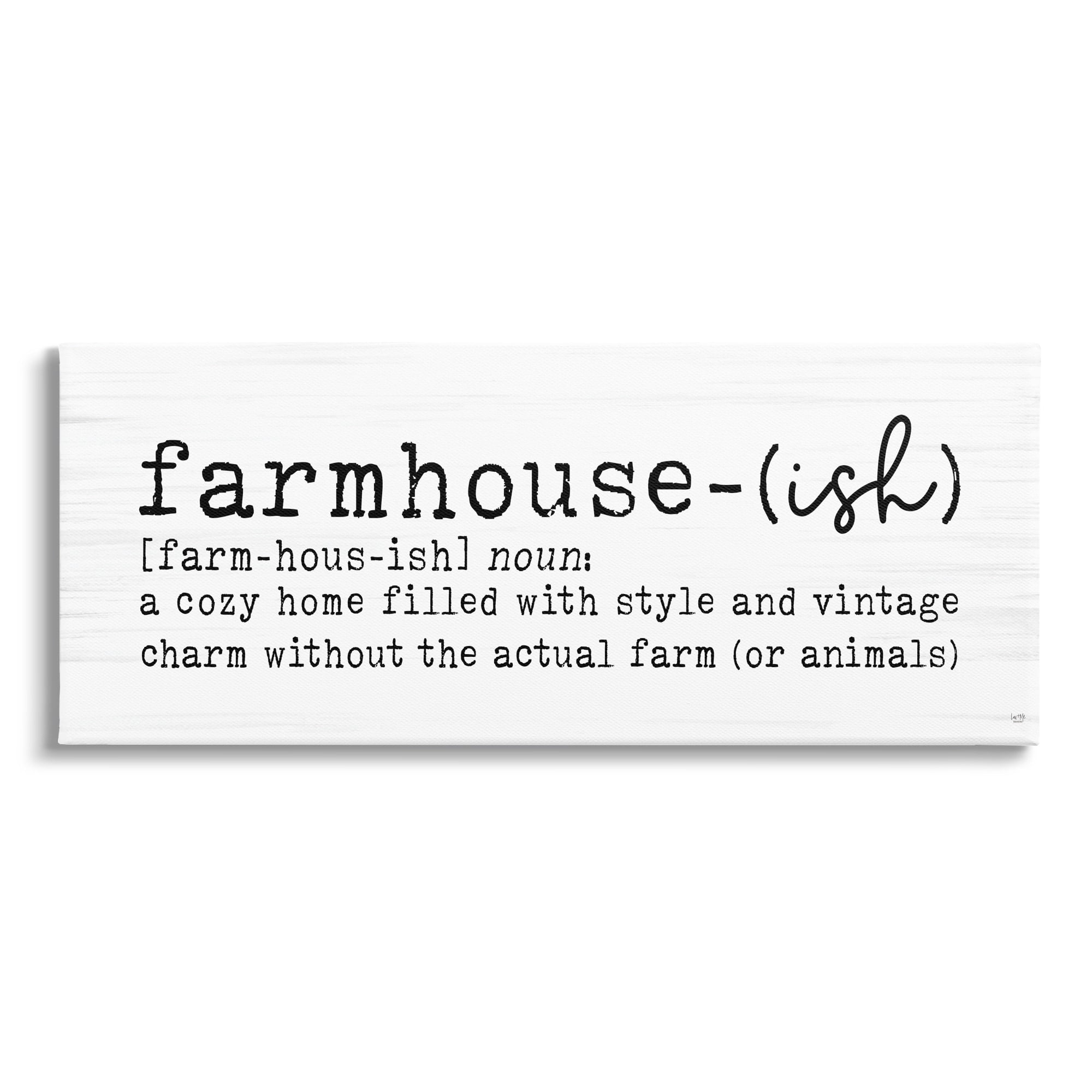 Stupell Industries Farmhouse-Ish Playful Definition Sign Birch Pattern Graphic Art Gallery Wrapped Canvas Print Wall Art, Design by Lux + Me Designs