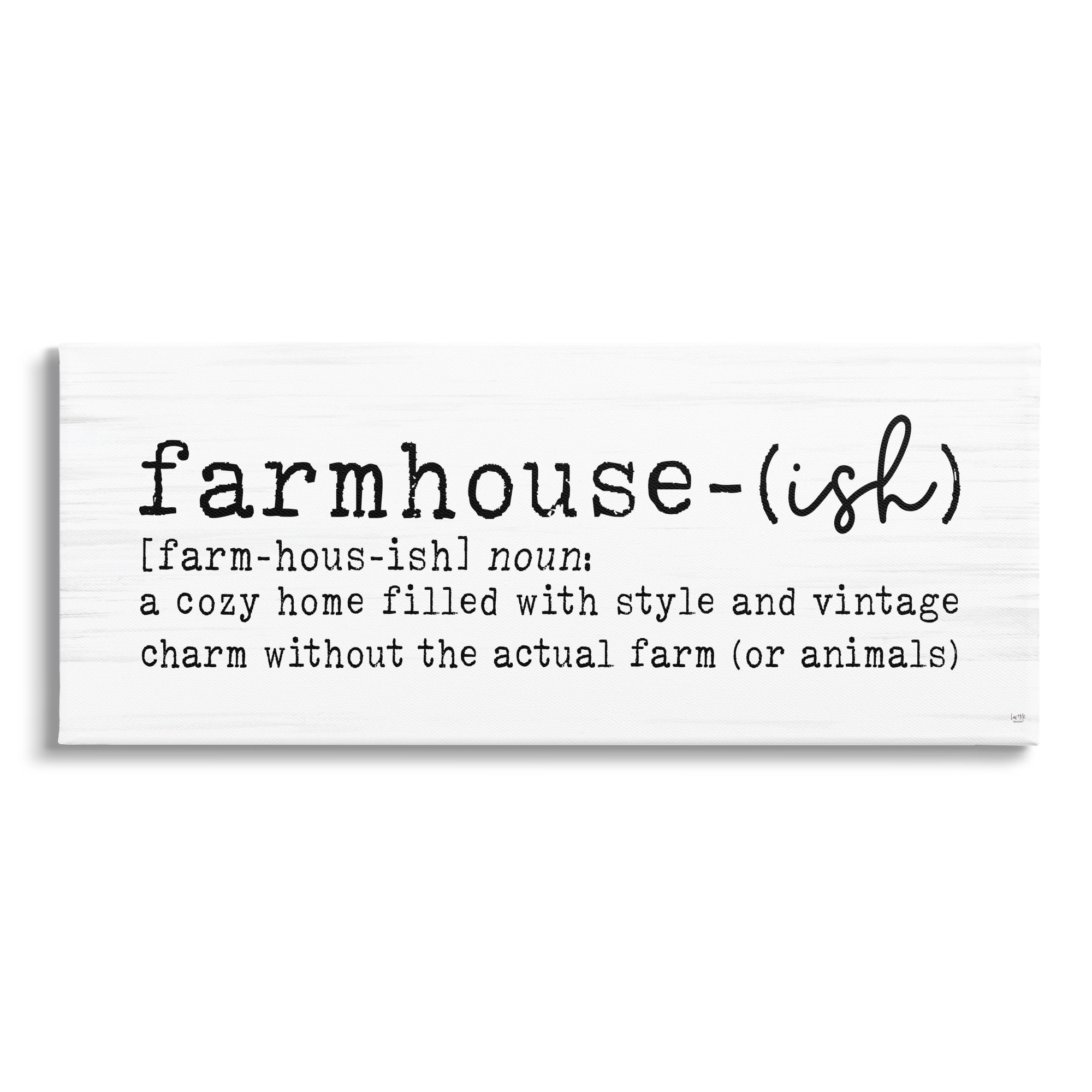 Stupell Industries Farmhouse-Ish Playful Definition Sign Birch Pattern Graphic Art Gallery Wrapped Canvas Print Wall Art, Design by Lux + Me Designs