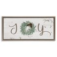 thumbnail image 1 of Stupell Industries Farmhouse Joy Text Wreath Accent Brown Floating Frame Canvas Art, 25 x 11, by Grace Popp, 1 of 7