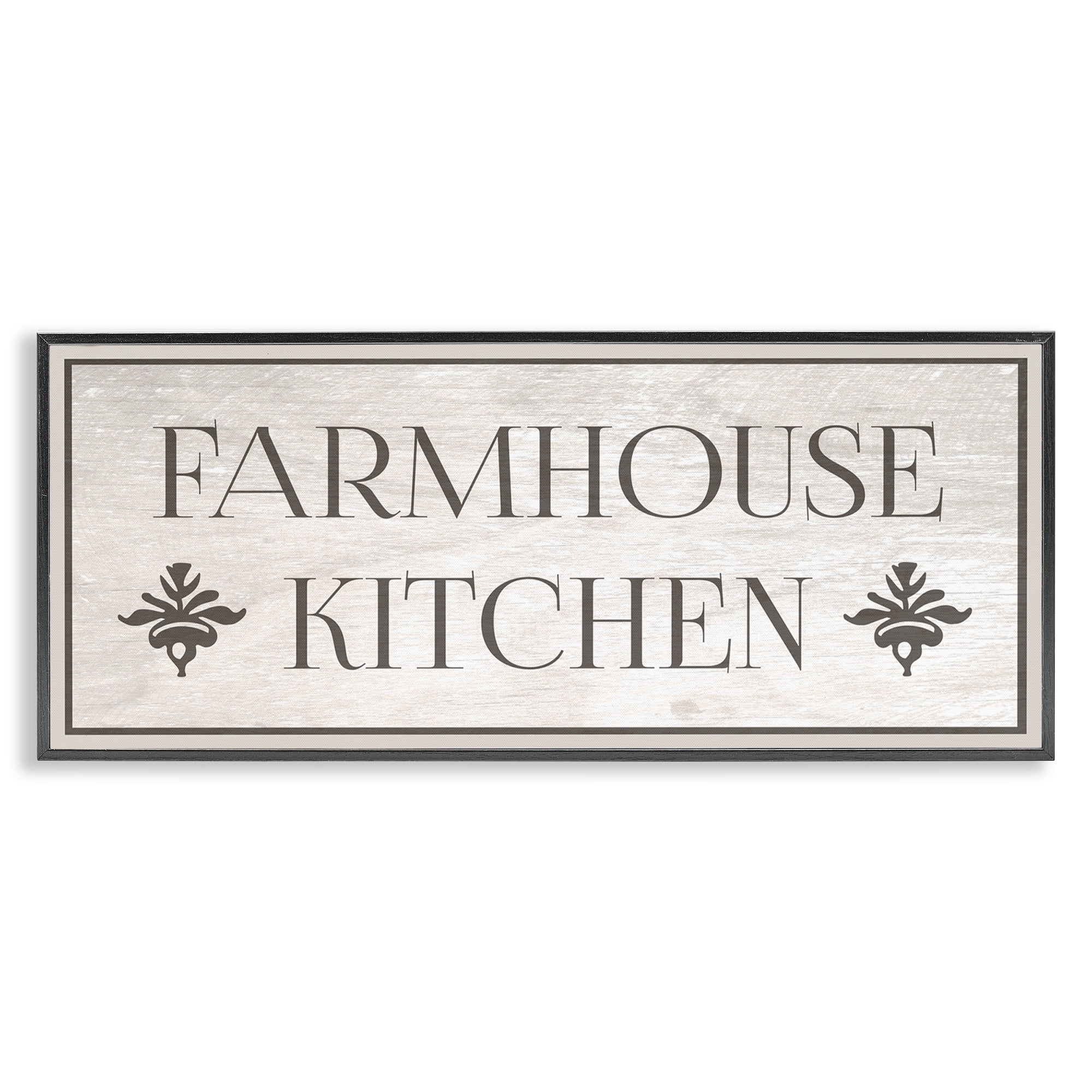 Stupell Industries Farmhouse Kitchen Typography Typography Painting Black Framed Art Print Wall Art, 30 x 13