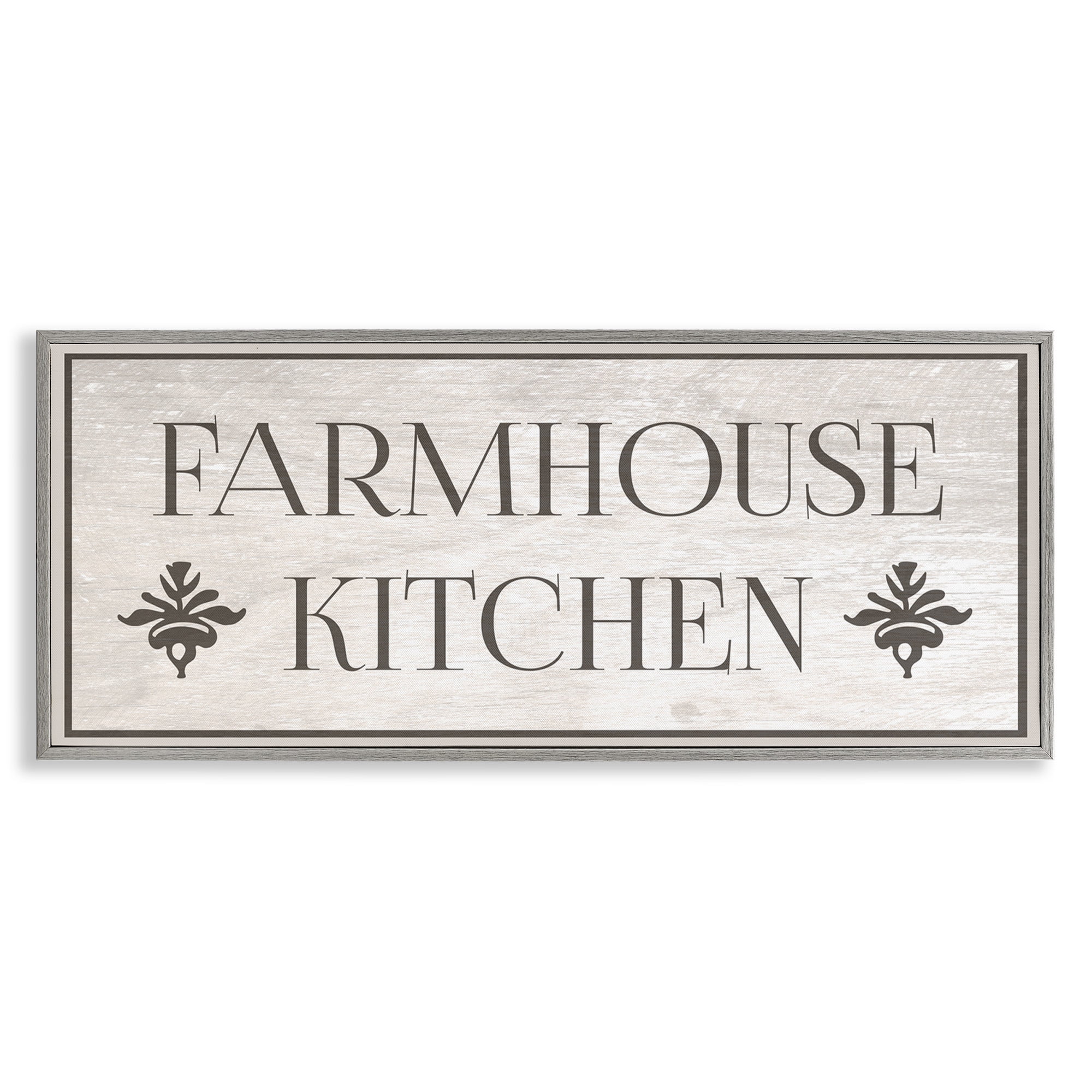 Stupell Industries Farmhouse Kitchen Typography Typography Painting Gray Framed Art Print Wall Art, 24 x 10
