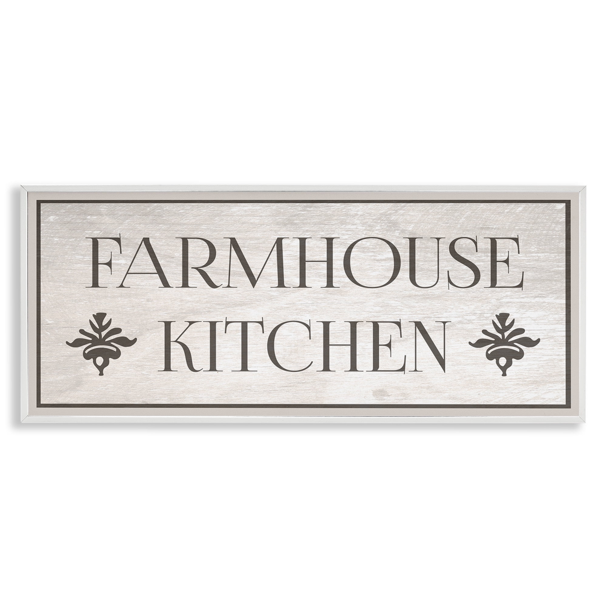 Farmhouse Kitchen White Framed Canvas Print, 24 x 10