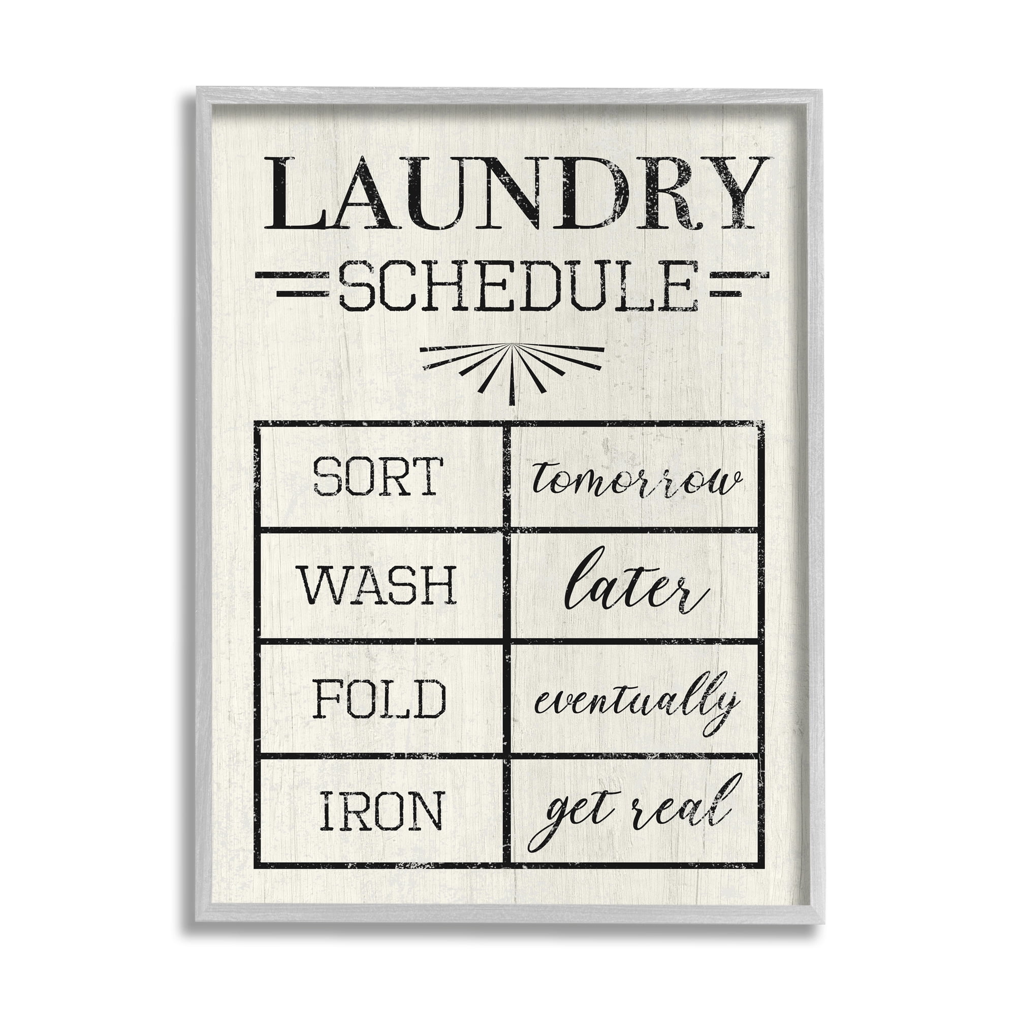 Stupell Industries Farmhouse Laundry Schedule Sort Tomorrow Wash Later, 11 x 14, Design by Daphne Polselli