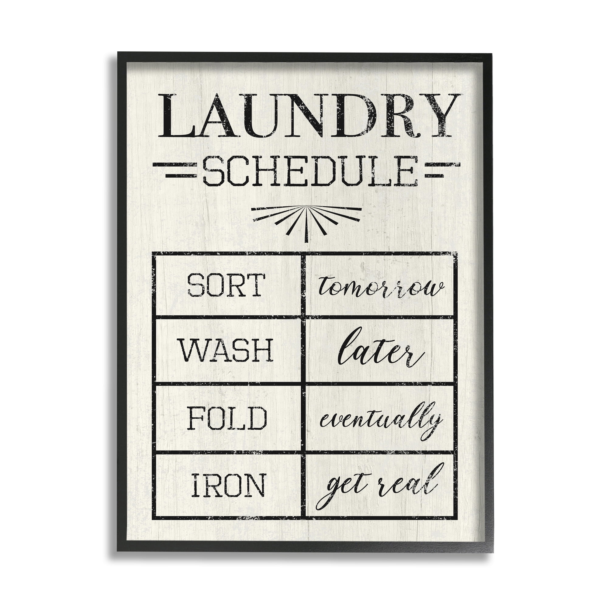 Stupell Industries Farmhouse Laundry Schedule Sort Tomorrow Wash Later, 16 x 20, Design by Daphne Polselli