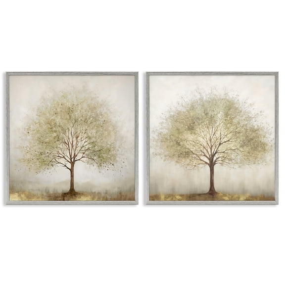 Stupell Industries Farmhouse Lone Trees in Nature Gray 2pc Framed Giclee Art Set, 24 x 24 each, by Irena Orlov