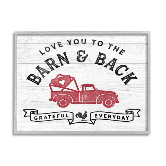 Stupell Industries Farmhouse Love You Phrase Inspirational Painting Gray Framed Art Print Wall Art, 20 x 16