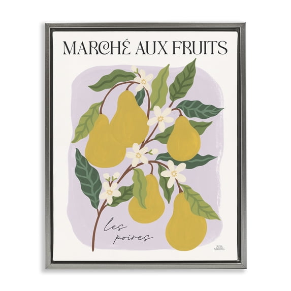 Stupell Industries Farmhouse Marche Aux Pears Gray Floating Frame Canvas Art, 17 x 21, by Wild Apple Portfolio