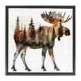 thumbnail image 1 of Stupell Industries Farmhouse Moose Forest Silhouette Black Floating Frame Canvas Art, 25 x 25, by LSR Design Studio, 1 of 8
