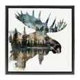 thumbnail image 1 of Stupell Industries Farmhouse Moose Head Silhouette Black Floating Frame Canvas Art, 18 x 18, by LSR Design Studio, 1 of 7