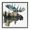 thumbnail image 1 of Stupell Industries Farmhouse Moose Head Silhouette Black Framed Giclee Art, 12 x 12, by LSR Design Studio, 1 of 7