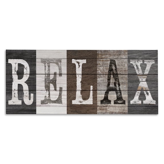 Stupell Industries Farmhouse Rustic Bathroom Relax Letters Canvas Art, 30 x 13, by Susan Arnot