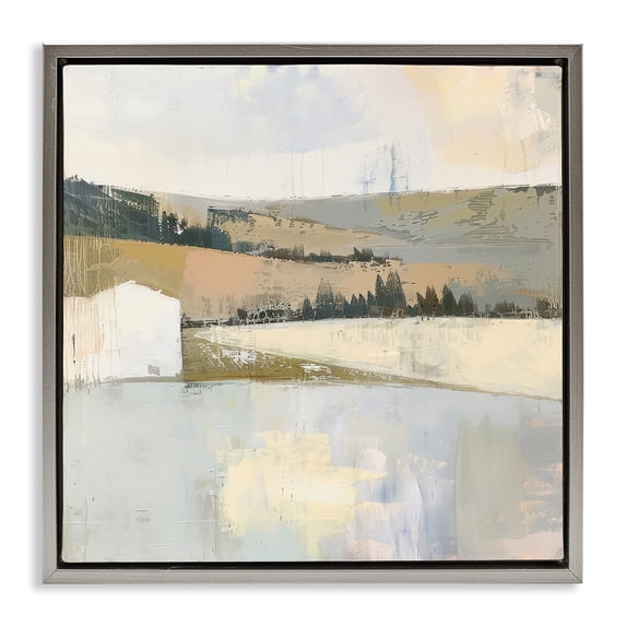 Stupell Industries Farmhouse Rustic Country Terrain Gray Floating Frame Canvas Art, 25 x 25, by Elara Yasna