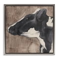 thumbnail image 1 of Stupell Industries Farmhouse Rustic Cow Looking Left Gray Floating Frame Canvas Art, 25 x 25, by Grace Popp, 1 of 8