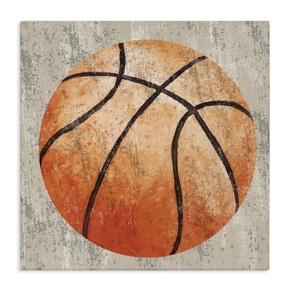 Stupell Industries Farmhouse Rustic Sports Basketball Canvas Art, 24 x 24, by Kim Allen