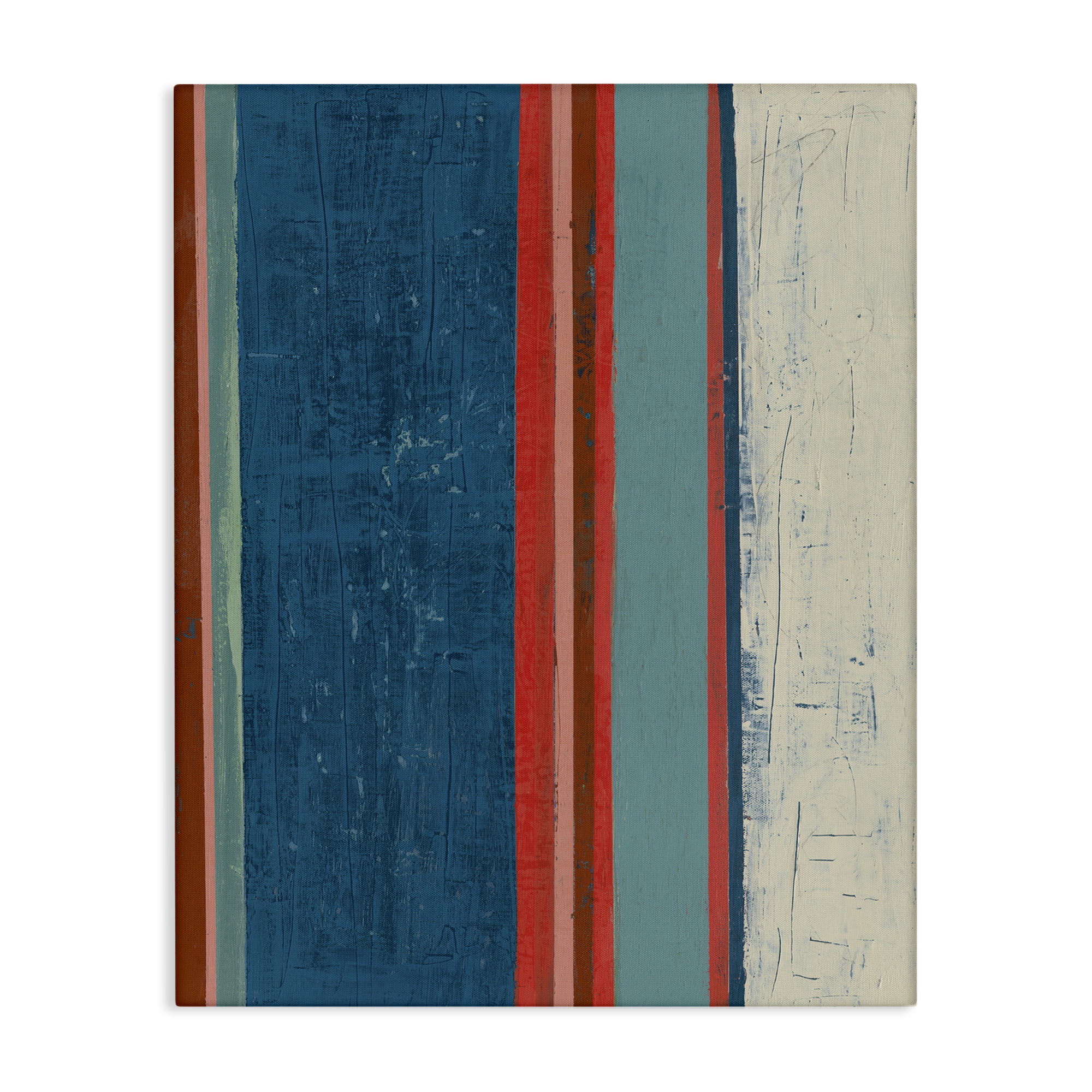 Stupell Industries Farmhouse Rustic Stripes Abstract Painting Gallery Wrapped Canvas Art Print Wall Art, 30 x 40