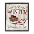 thumbnail image 1 of Stupell Industries Farmhouse Rustic Winter Wonderland Sleigh Black Floating Frame Canvas Art, 25 x 31, by Jennifer Pugh, 1 of 6