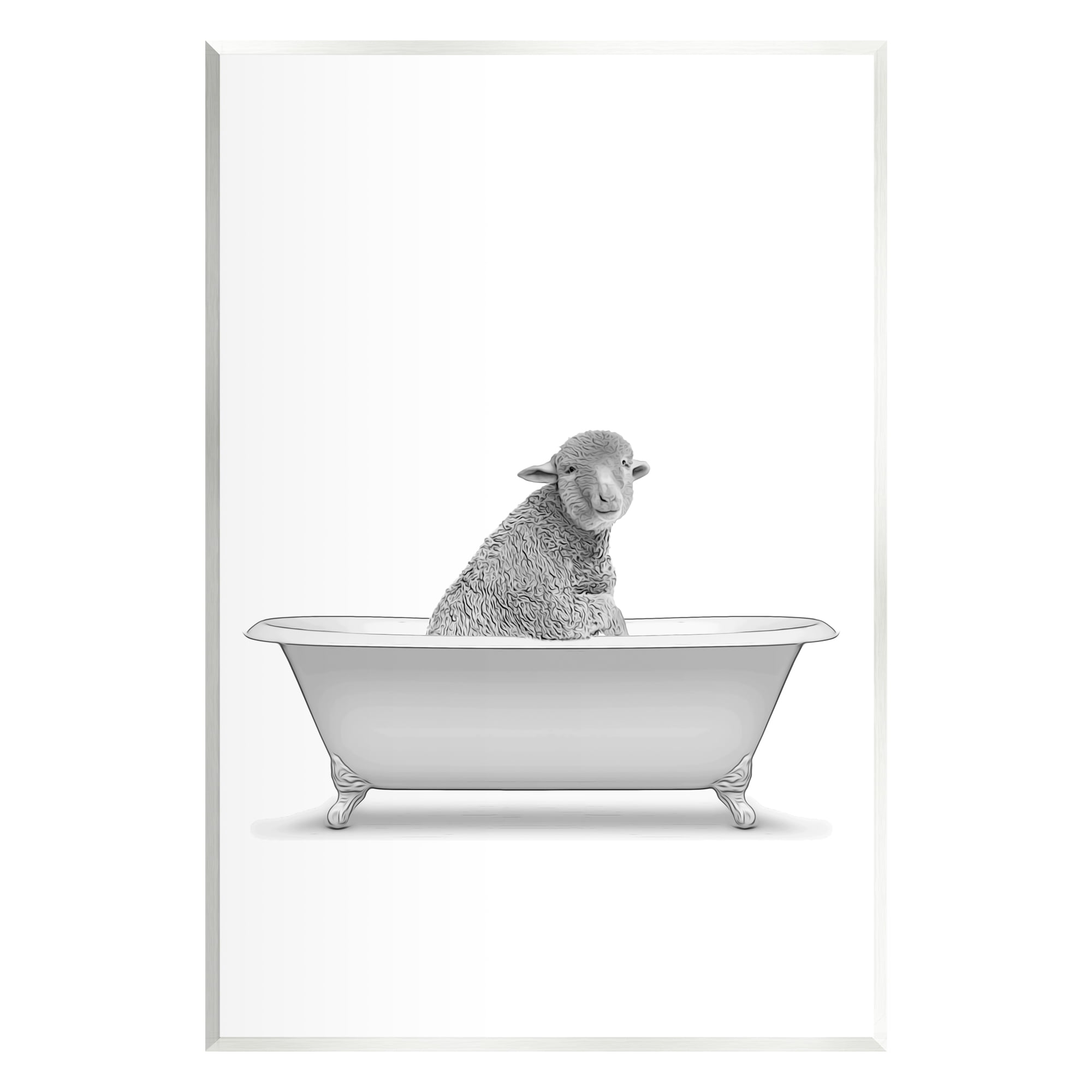 Stupell Industries Farmhouse Sheep In Bathtub Animals & Insects Painting Unframed Art Print Wall Art