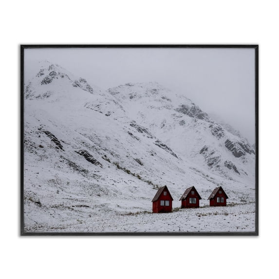 Stupell Industries Farmhouse Snowy Mountain Pass Black Framed Giclee Art, 14 x 11, by Daniel Sproul