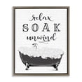 thumbnail image 1 of Stupell Industries Farmhouse Soak Unwind Bubble Bath Brown Floating Frame Canvas Art, 25 x 31, by Lettered and Lined, 1 of 8