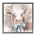 thumbnail image 1 of Stupell Industries Farmhouse Soft Abstract Cow & Bow Gray Floating Frame Canvas Art, 18 x 18, by Carol Robinson, 1 of 7