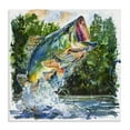thumbnail image 1 of Stupell Industries Farmhouse Splashing Bass Fish Canvas Art, 17 x 17, by LSR Design Studio, 1 of 8