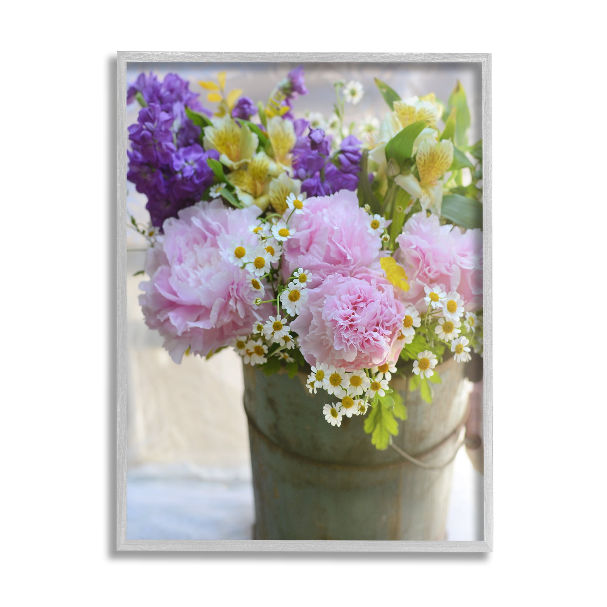 Stupell Industries Farmhouse Spring Blossoms Botanical & Floral Photography Gray Framed Art Print Wall Art, 24 x 30