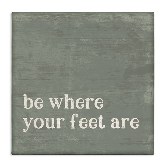 Stupell Industries Farmhouse Stay Grounded Inspiring Rustic Typography Phrase Canvas Art, 36 x 36, by Jennifer Pugh