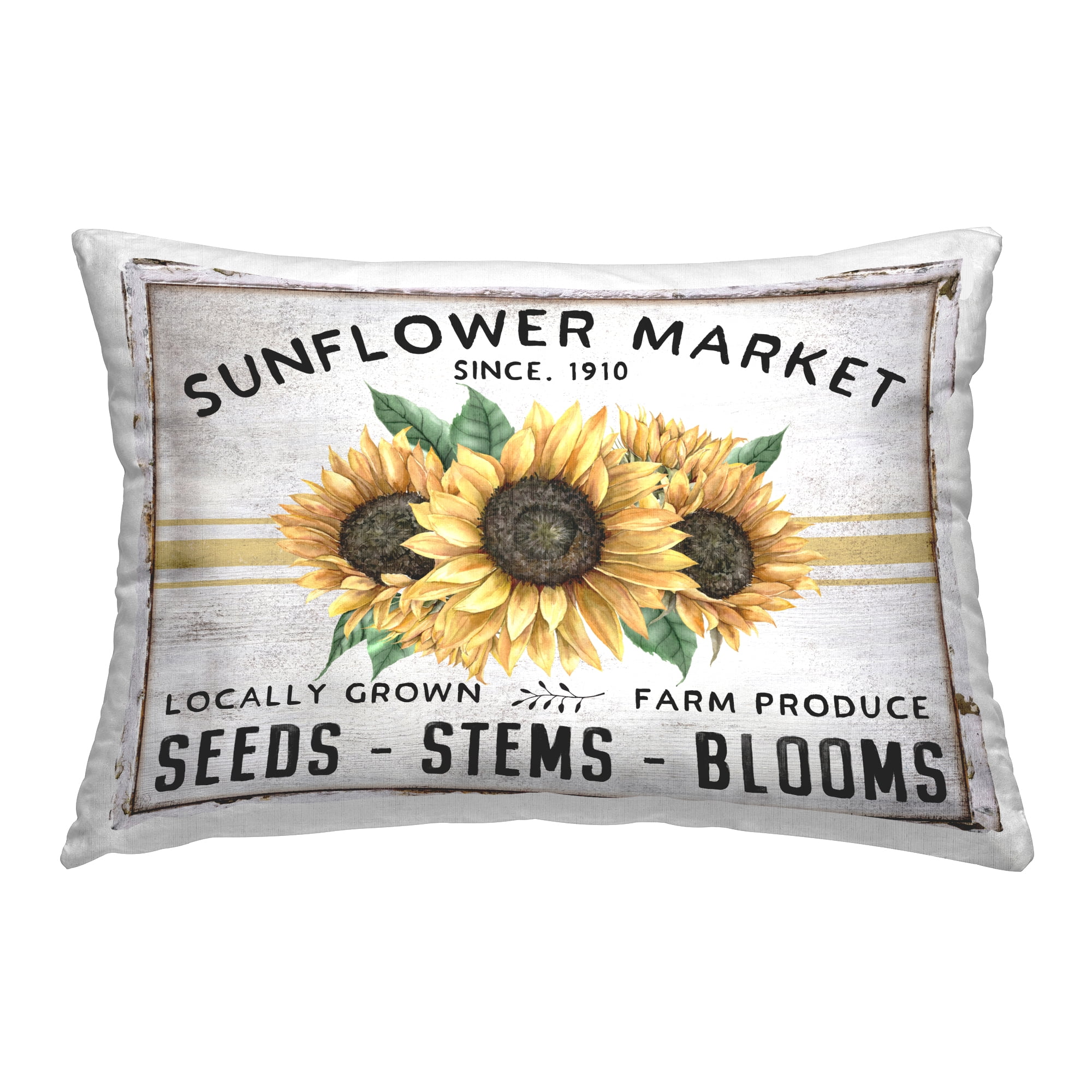 Stupell Industries Farmhouse Sunflower Market Decorative Printed Throw Pillow Design by Creatif Belle.