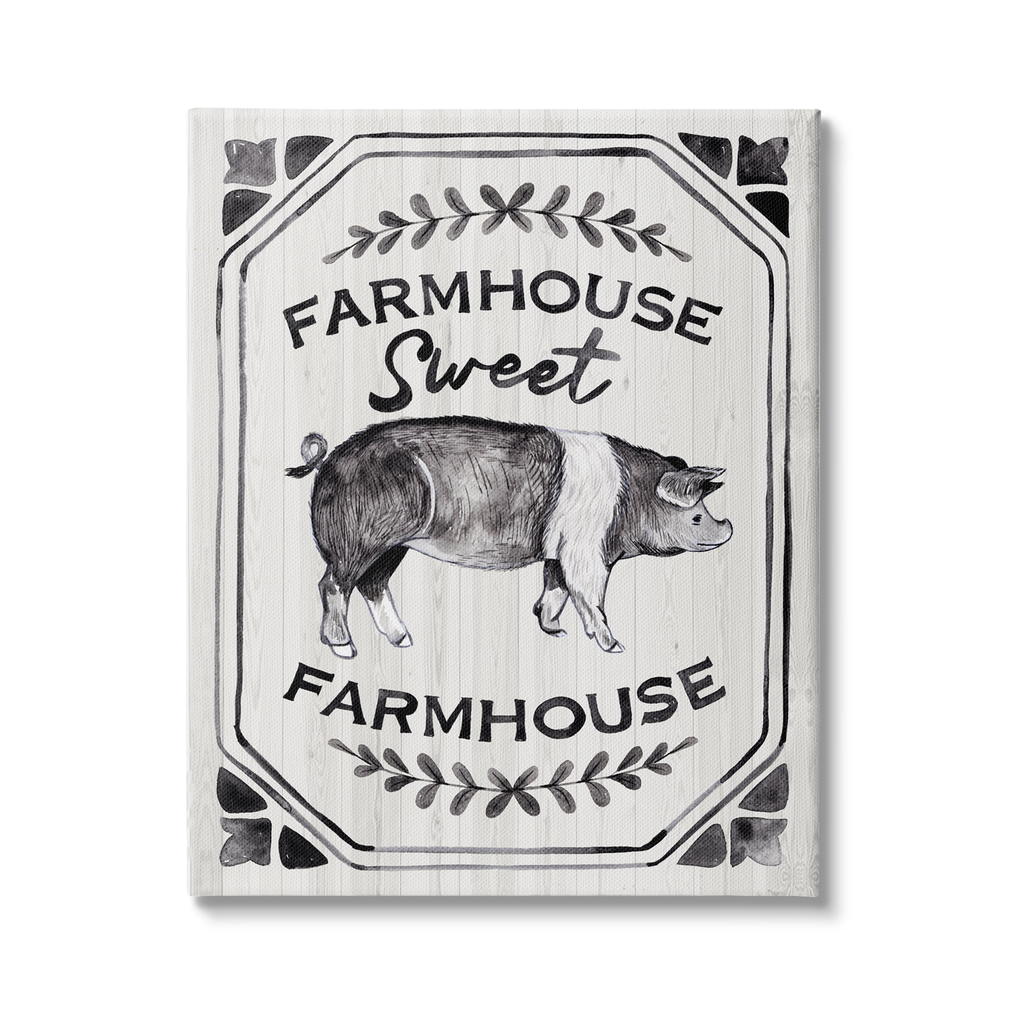 Stupell Industries Farmhouse Sweet Farmhouse Sign Vintage Farm Pig Illustration, 16 x 20,Design by Arrolynn Weiderhold