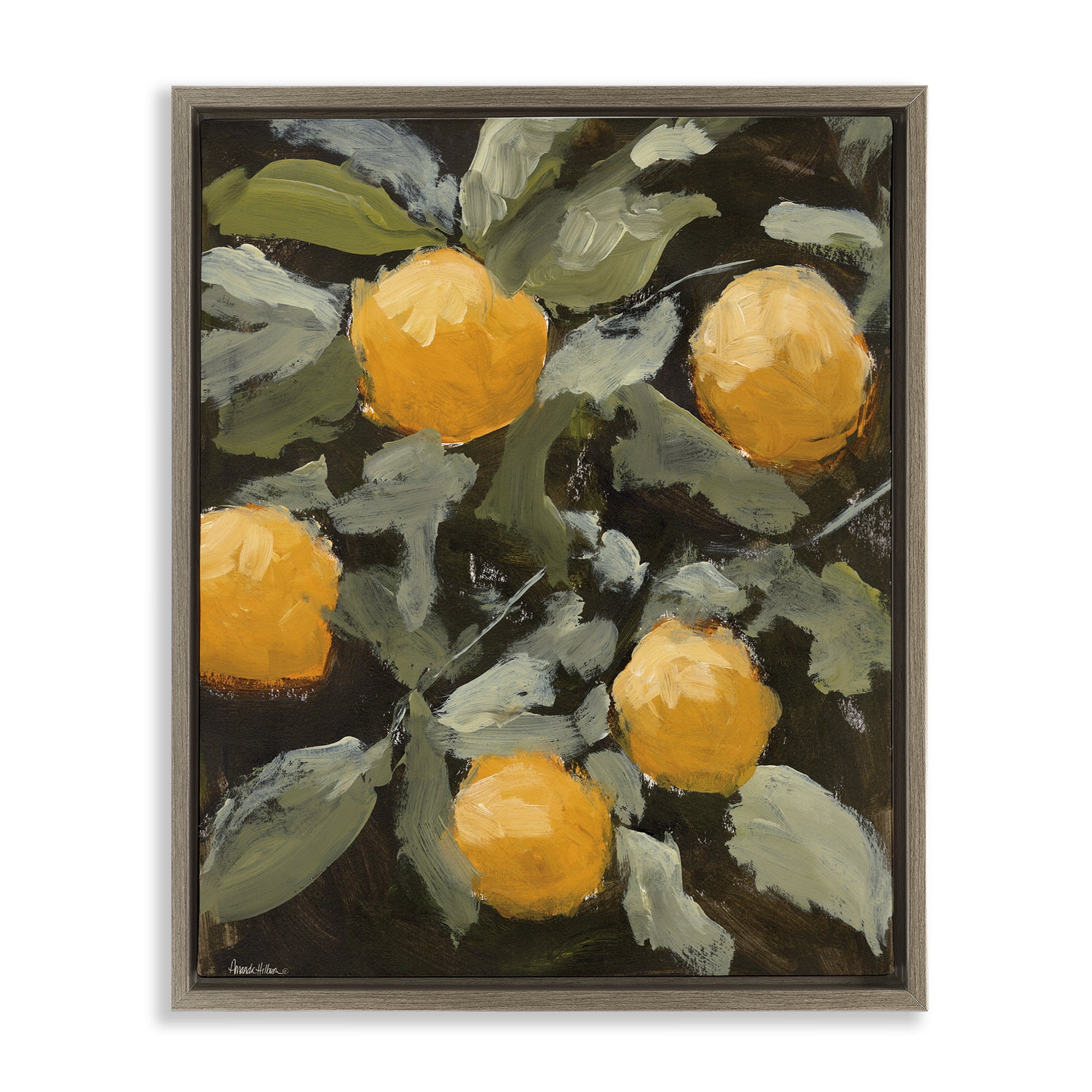 Stupell Industries Farmhouse Vintage Citrus Cluster Brown Floating ...