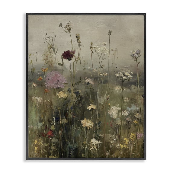 Stupell Industries Farmhouse Wildflower Silence in Misty Meadow Black Framed Giclee Art, 11 x 14, by Svetlana Aleynikova