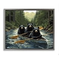 thumbnail image 1 of Stupell Industries Farmhouse Woodland Canoeing Bears Gray Floating Frame Canvas Art, 21 x 17, by Jim Baldwin, 1 of 8
