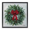 thumbnail image 1 of Stupell Industries Farmhouse Wreath with Red Bow Black Floating Frame Canvas Art, 25 x 25, by Kate Sherrill, 1 of 8