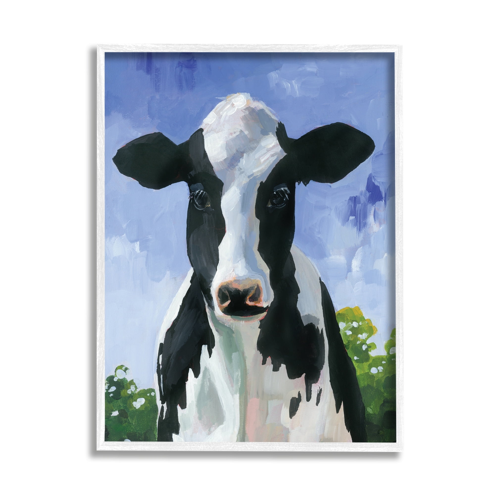 Stupell Industries Farmland Cow Cattle Country Painting Blue Sky Framed Wall Art, 24 x 30, Design by Caverly Smith