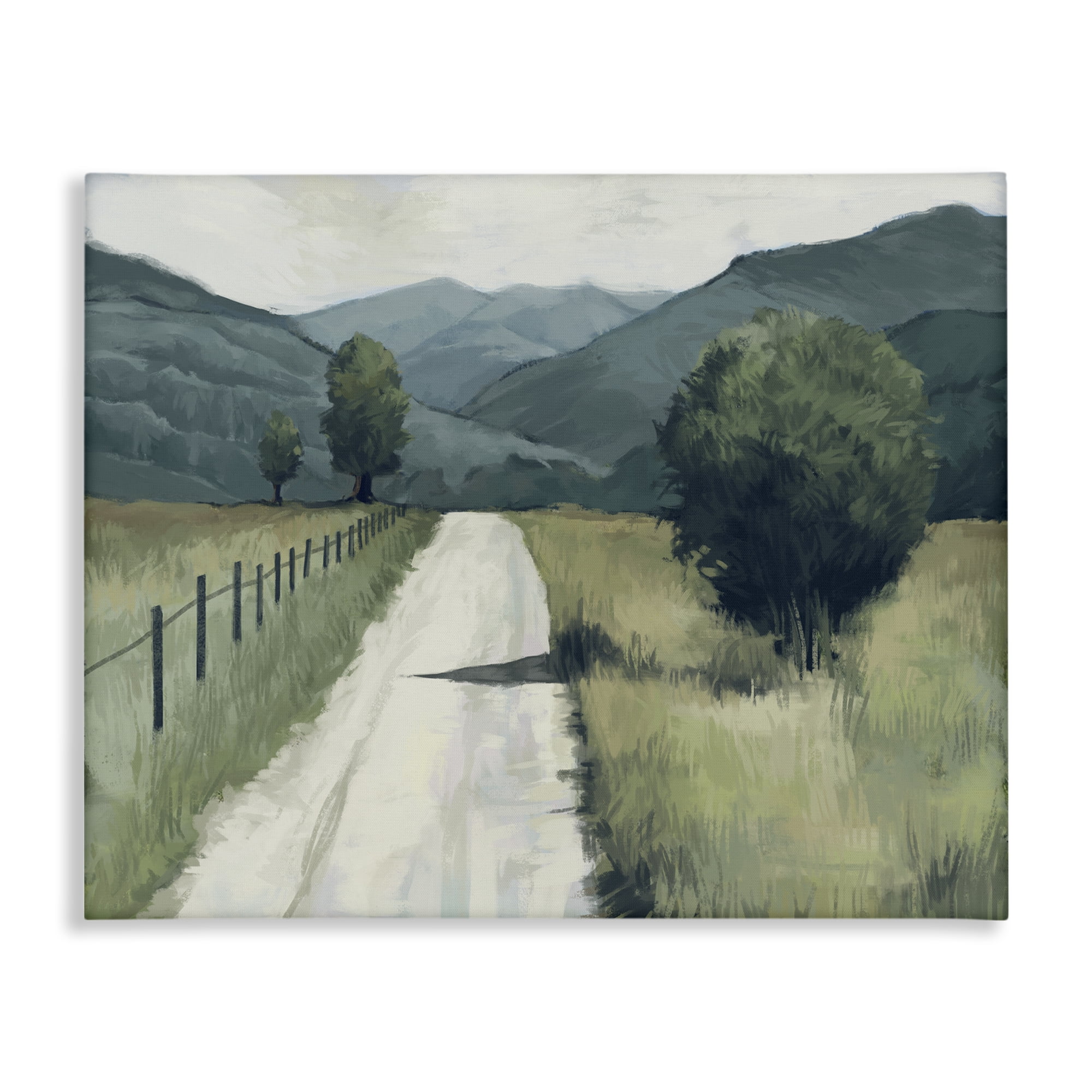 Farmland Fields Green Landscape Canvas Art, 20 x 16, Design By Artist Ziwei Li