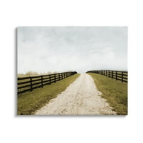 Stupell Industries Farmland Path with Fence Landscape Painting Gallery Wrapped Canvas Art Print Wall Art, 20 x 16