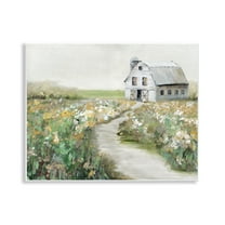 Stupell Industries Farmyard Path to Barn Landscape & Nature Painting Unframed Art Print Wall Art, 14 x 11
