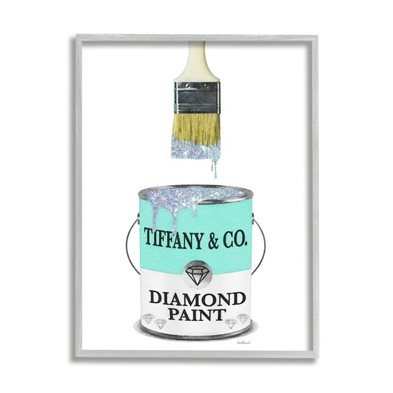 Stupell Industries Fashion Blue Diamond P. Glam P. brush Designer Style, 16 x 20, Design by Amanda Greenwood