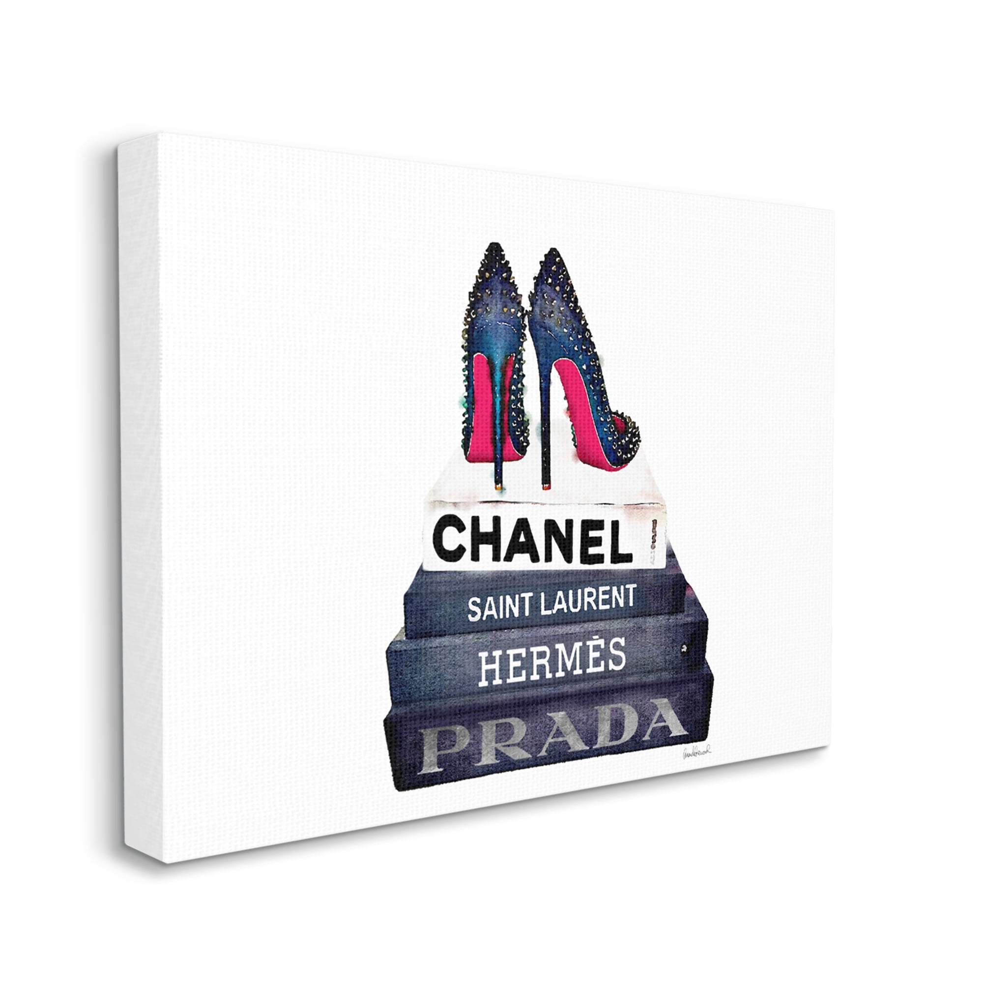 Stupell Industries Fashion Book Set BW Stud Pump Heels Canvas Art