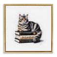thumbnail image 1 of Stupell Industries Art Deco Fashion Books & Cat Gold Floating Frame Canvas Art, 25 x 25, by Amanda Greenwood, 1 of 8