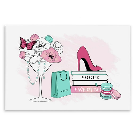 Stupell Industries Fashion Books Scene Fashion Painting Unframed Art Print Wall Art, 15 x 10