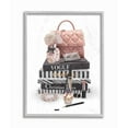 thumbnail image 1 of Stupell Industries Fashion Bookstack Purse Perfume Pink Glam Design Graphic Art Gray Framed Art Print Wall Art, 16x20, by Ziwei Li, 1 of 8