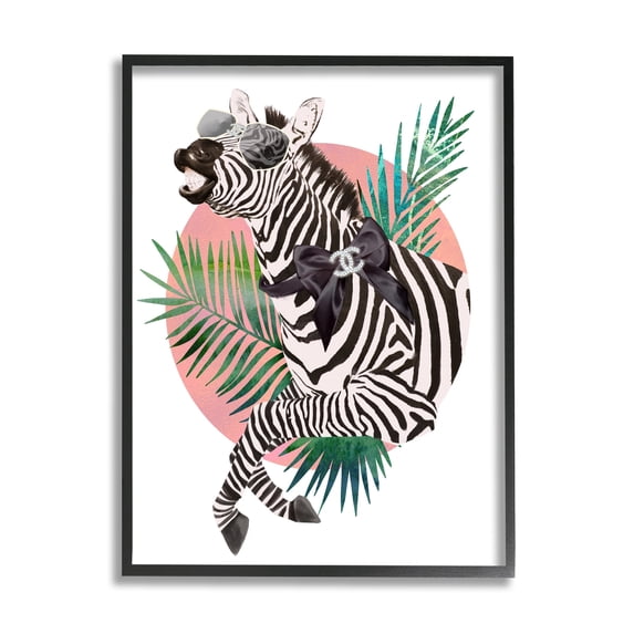 Stupell Industries Fashion Bow Zebra Funky Safari Animal Tropical Palms, 11 x 14, Design by Ziwei Li