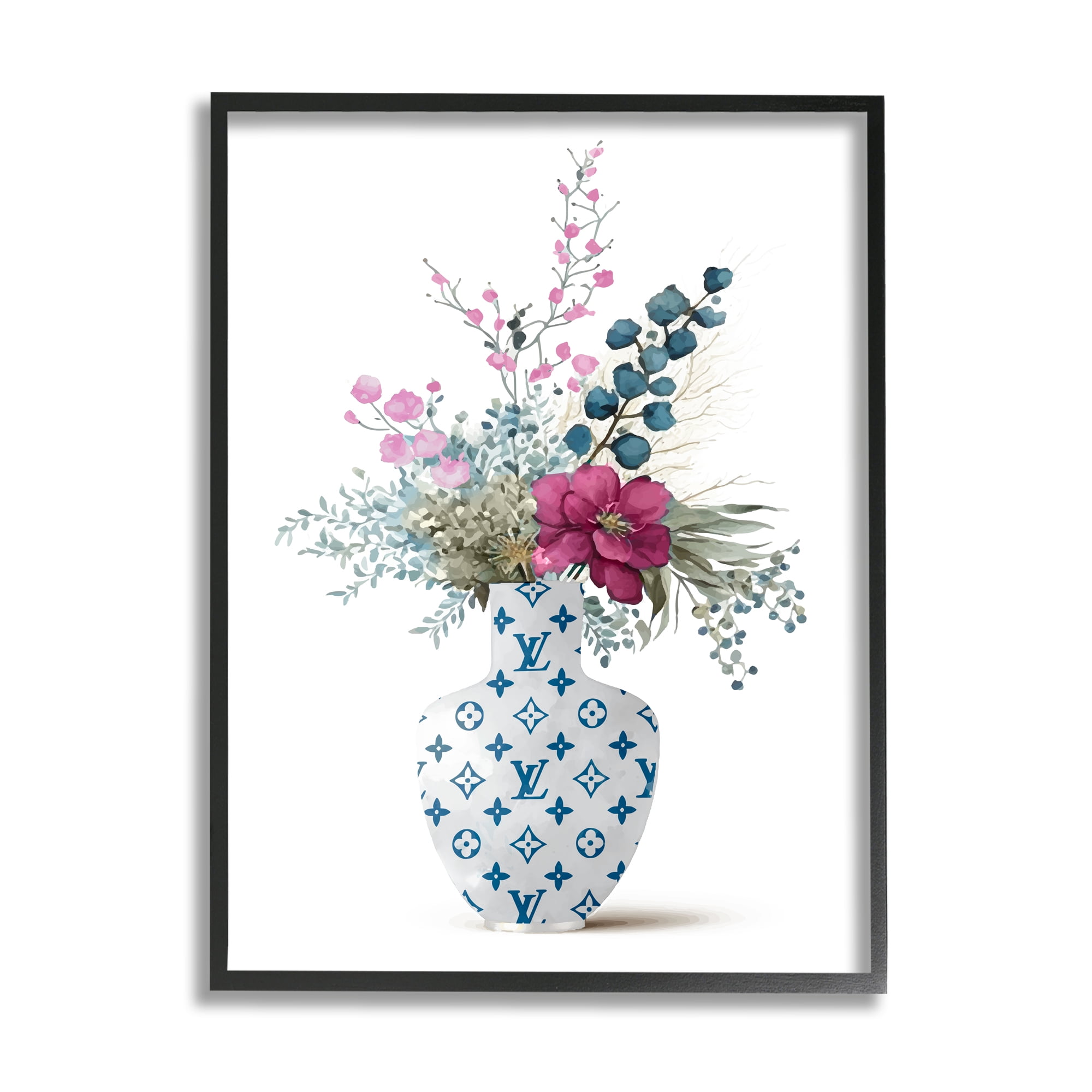 Stupell Industries Fashion Brand Bouquet Botanical & Floral Painting Black Framed Art Print Wall Art, 24 x 30