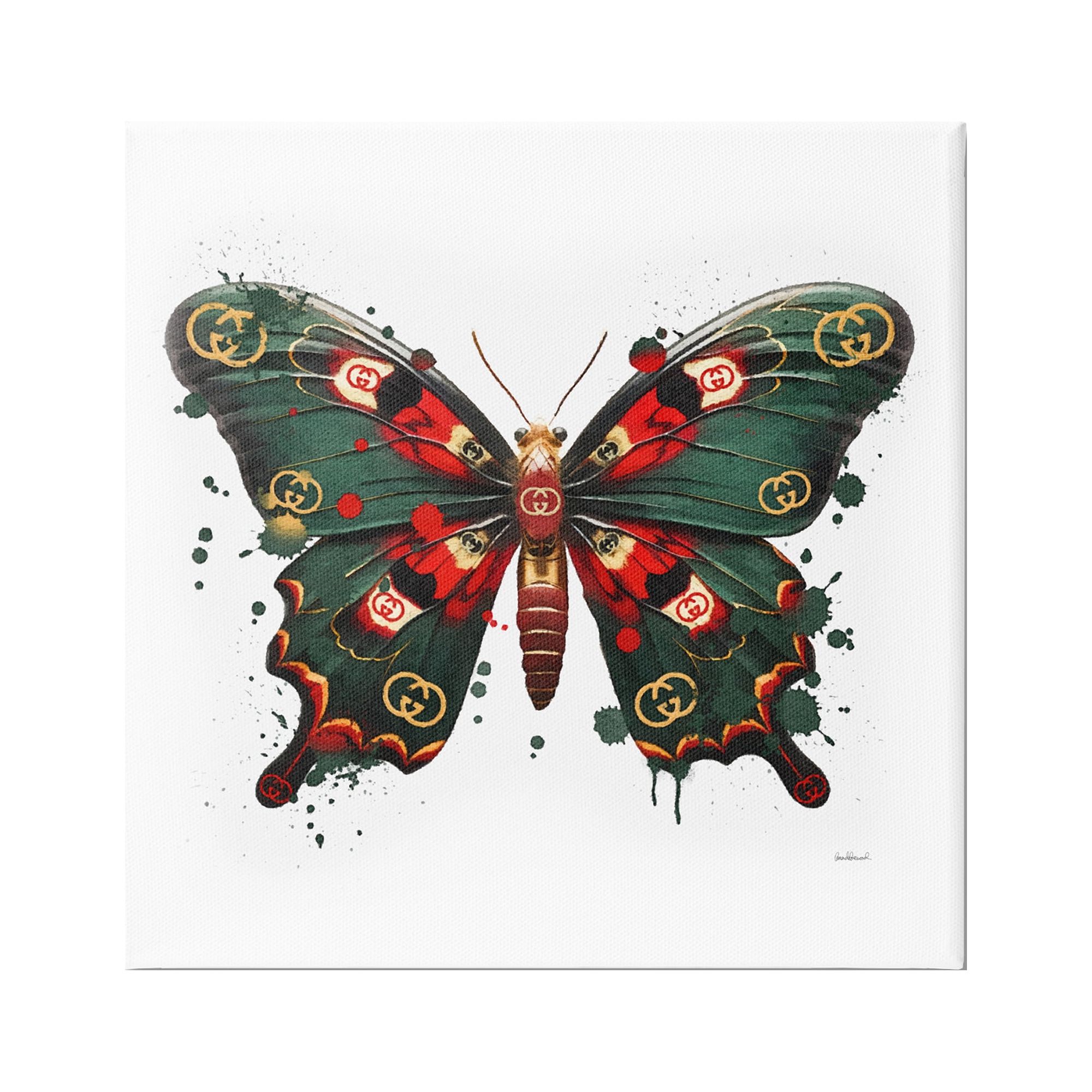 Stupell Industries Fashion Brand Butterfly Animals & Insects Painting Gallery Wrapped Canvas Art Print Wall Art, 24 x 24